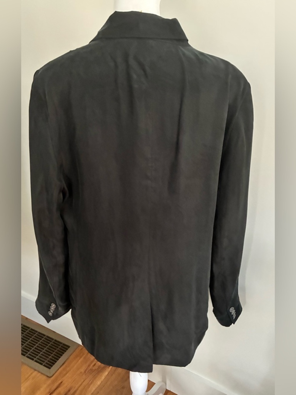 J.Crew Cupro jacket silk like black 90s blazer women 12 - Picture 8 of 9
